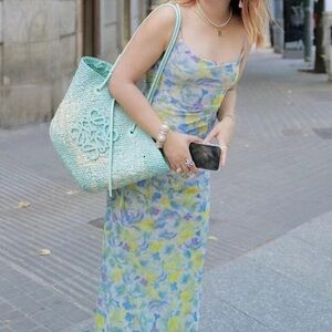 New with Tags Zara Tulle Floral Midi Dress Size M